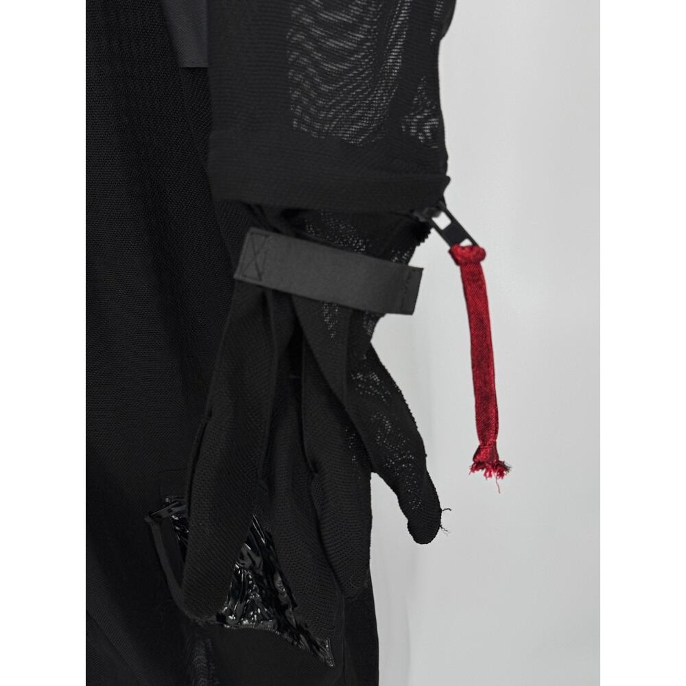 Darker Wavs Dolls Kill Black Mesh Grunge Punk Zip Up Utility Jumpsuit Sz XL - Picture 6 of 8